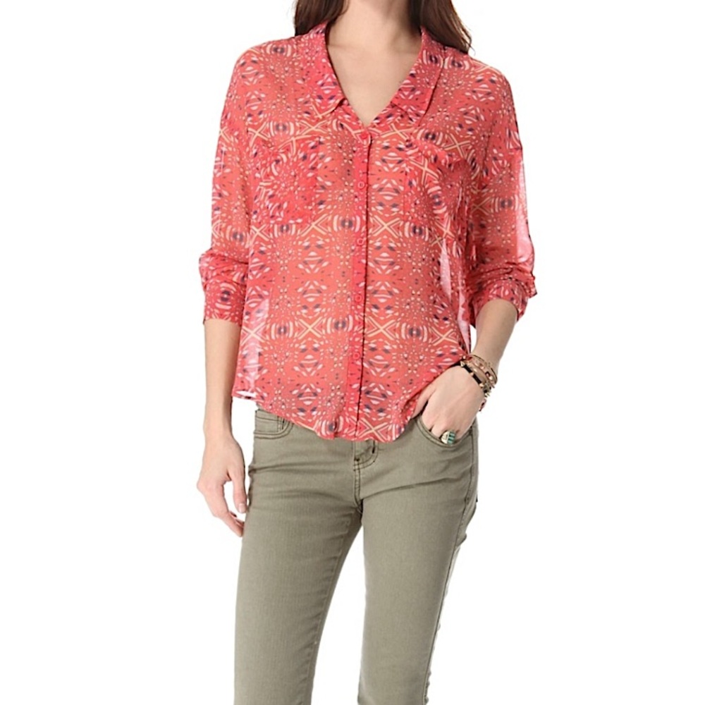 Free People Easy Rider Button Down Top - Picture 4 of 16